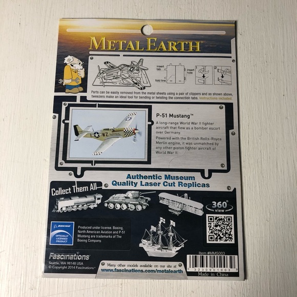 Metal Earth P-51 Mustang Plane 3D Model (14+) - Picture 4 of 5